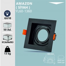 AMAZON DEKORATİF KARE 2'Li SİYAH KASA